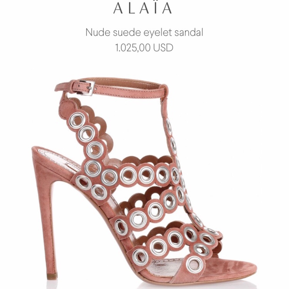 Alaia Savannah suede eyelet ankle strap sandal